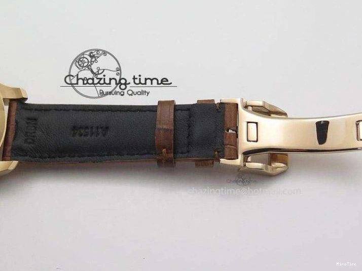 MIROTIME 0520 Youthful Pilot Chrono RG 3878 Gray Dial on Light Brown Leather Strap A 7394